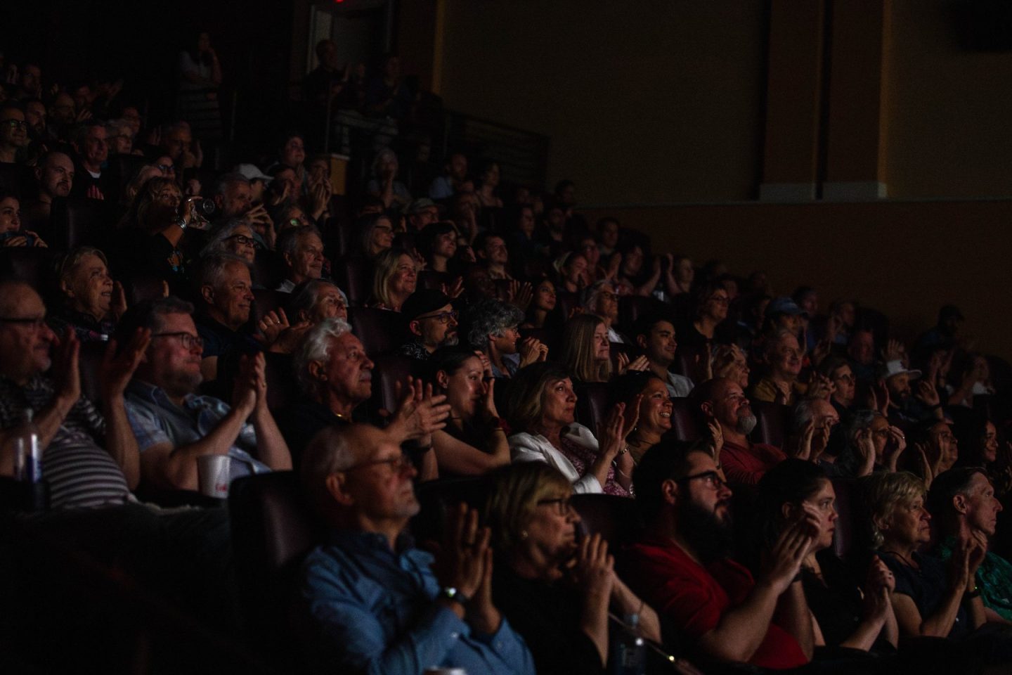 Audience in a dimly lit theater